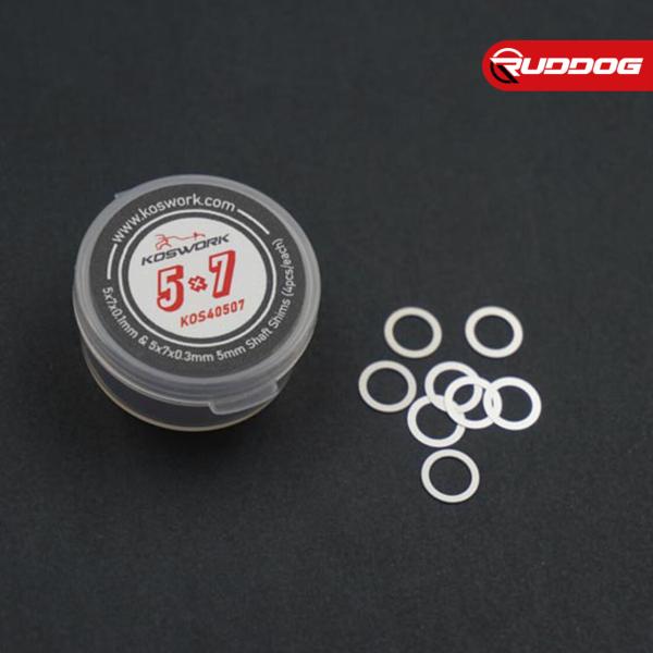 Koswork 5x7x0.1mm & 5x7x0.3mm 5mm Shaft Shims (4pcs/each)